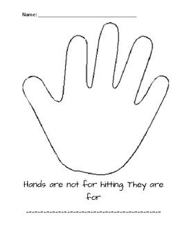 Hands Are Not For Hitting Free Printables
